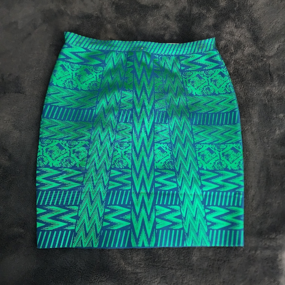Leather Metallic High Waist Bandage Skirt